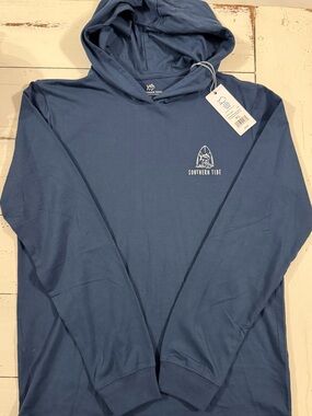 Southern Tide Boy’s Blue Hooded Long-Sleeve Shirt